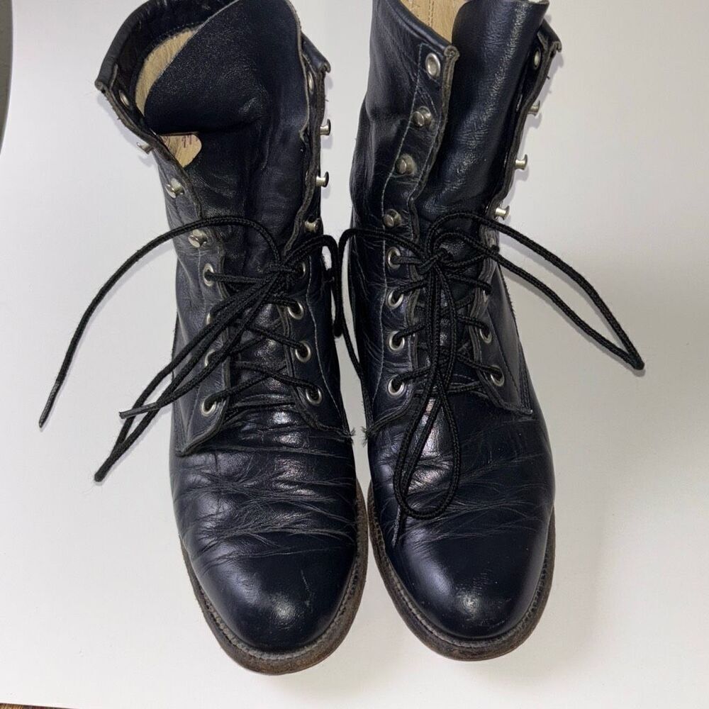 Vintage black leather Justin lace up Roper boots Sz 6.5 L0504 cowgirl - Picture 7 of 7